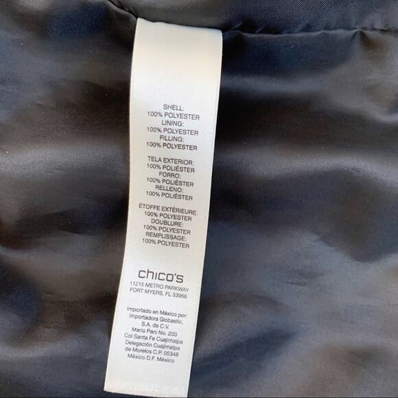 CHICO’S Leopard Quilted Neutral Animal Print Zip-up Blazer Jacket Small - Picture 10 of 11